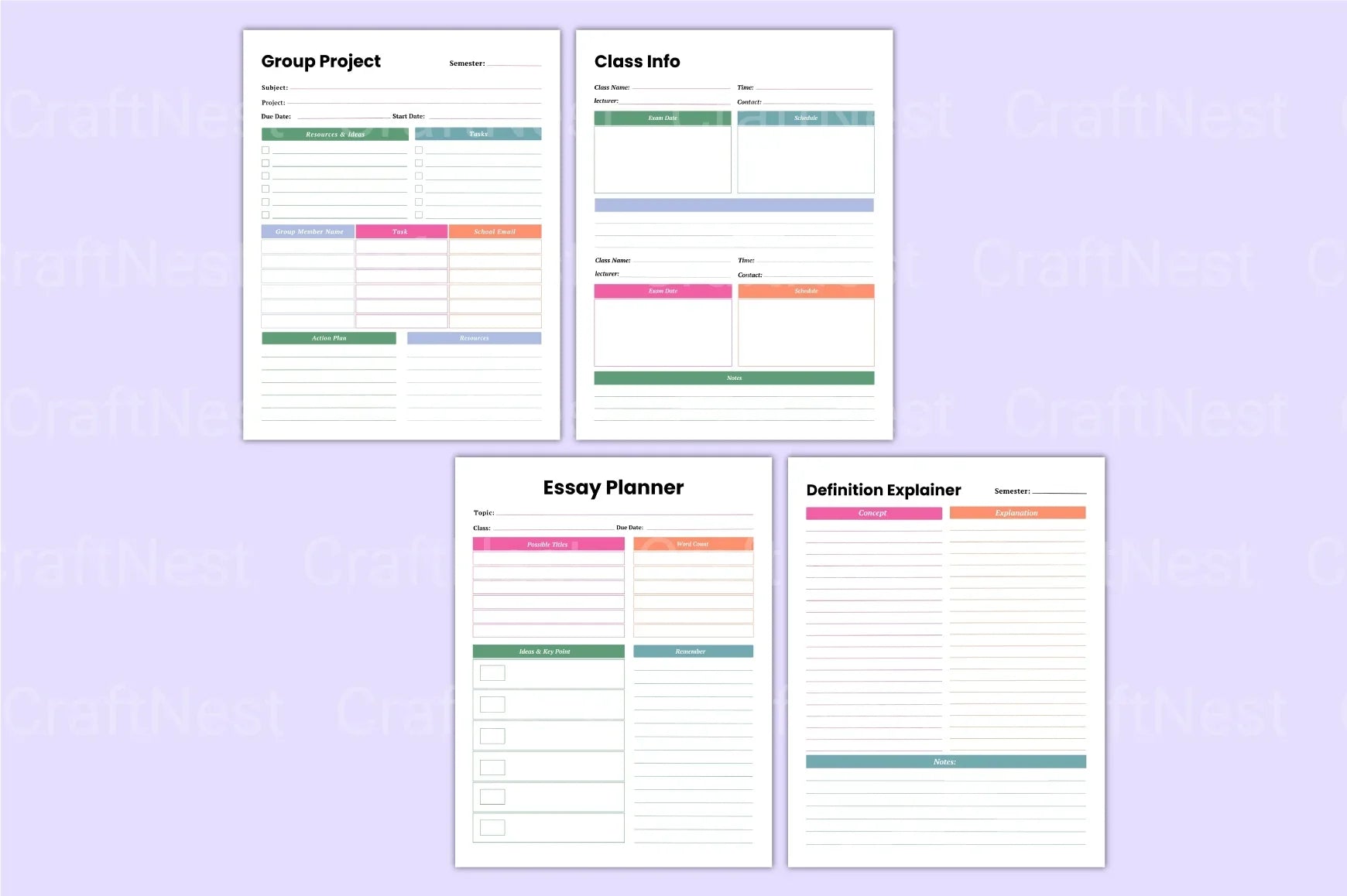 Student Planner 2023 - CraftNest - Digital Crafting and Art