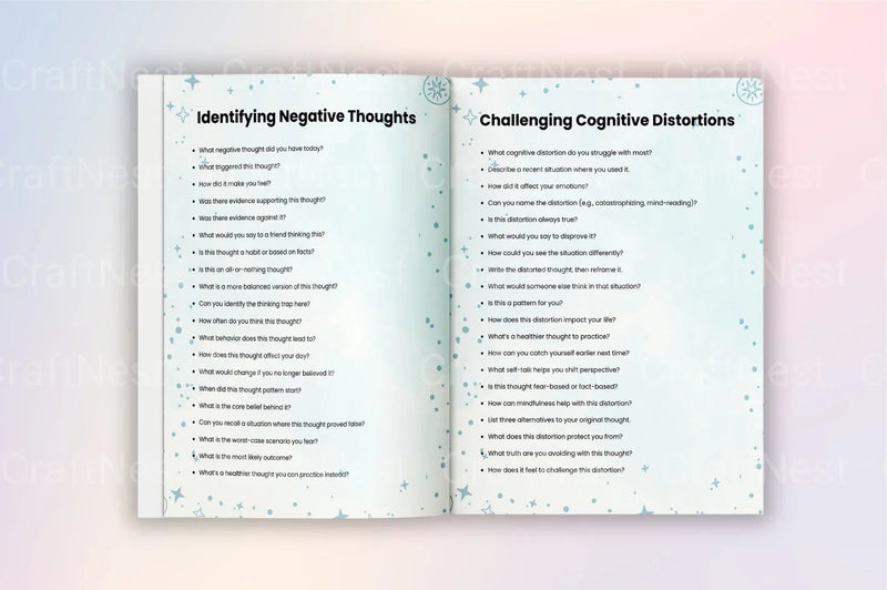 Cognitive Behavioral Prompts Workbook for Personal Growth - CraftNest - Digital Crafting and Art