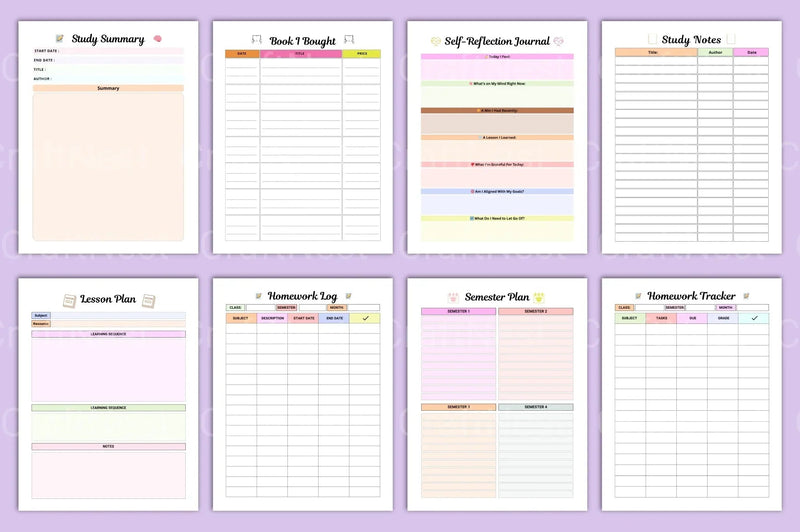 Study Glow Up Planner for Academic Success - CraftNest - Digital Crafting and Art