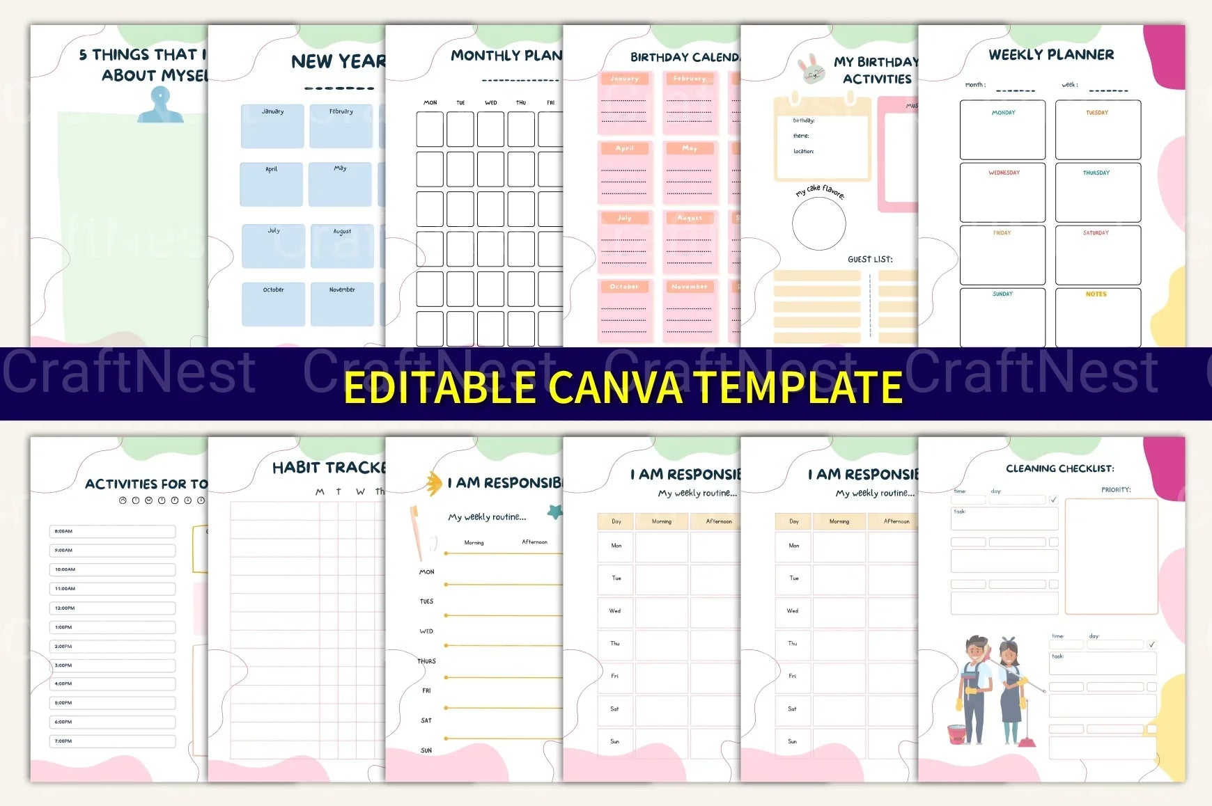 12-Month Kids Activity Organizer - CraftNest - Digital Crafting and Art