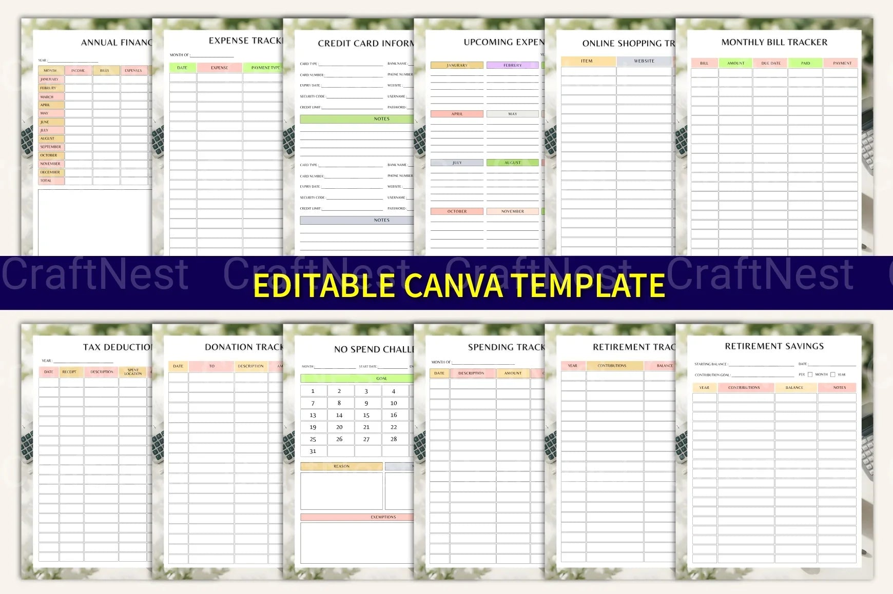 Savings Budget Organizer - CraftNest - Digital Crafting and Art