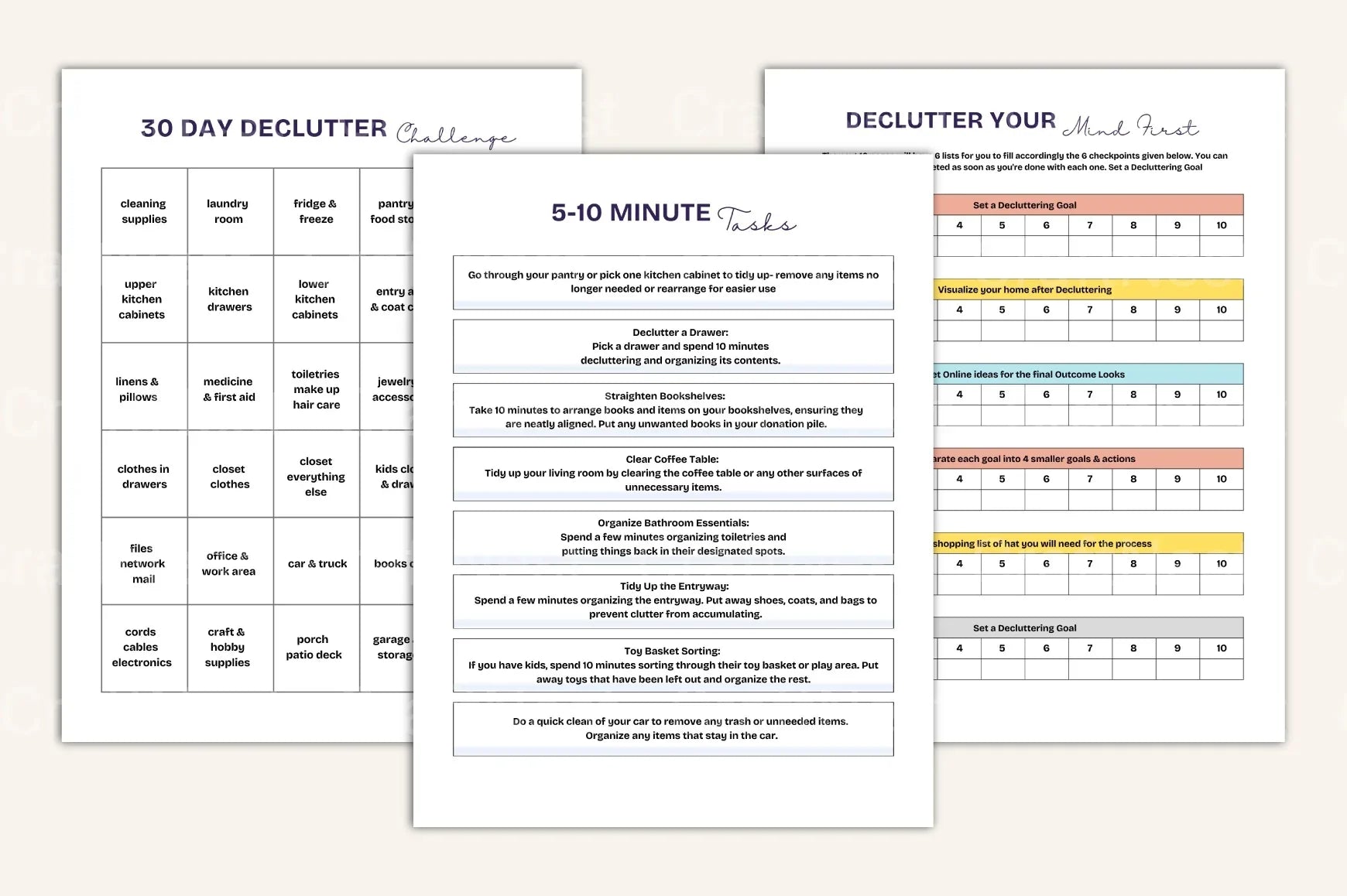 Decluttering Organizer Planner - CraftNest - Digital Crafting and Art
