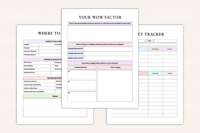 Craft Business Planner Guide - CraftNest - Digital Crafting and Art
