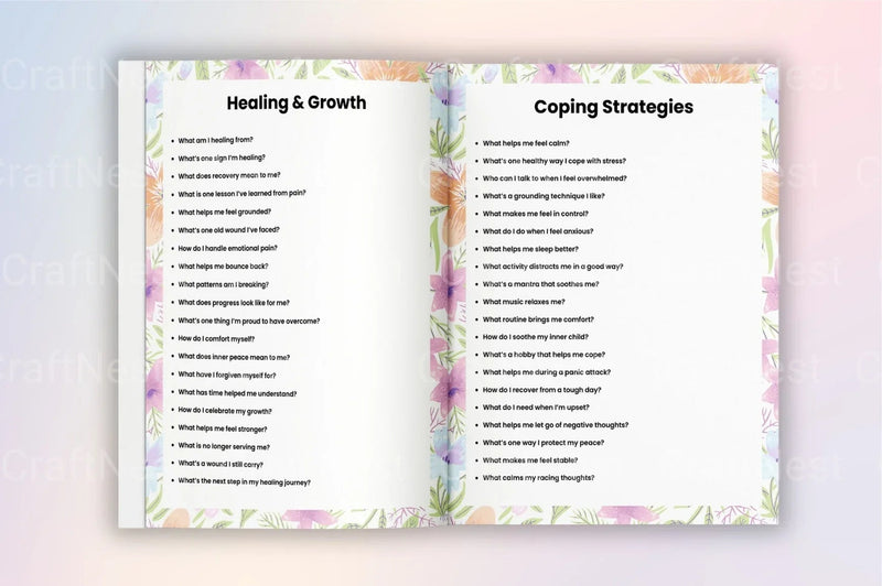 Mental Health Prompts for Well-being - CraftNest - Digital Crafting and Art
