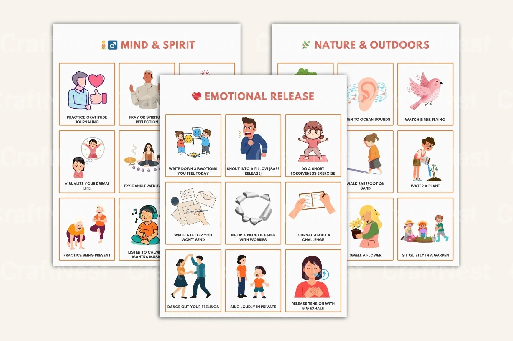 Self Care Bingo Cards for Wellness and Relaxation - CraftNest - Digital Crafting and Art