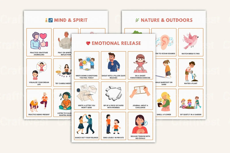 Self Care Bingo Cards for Wellness and Relaxation - CraftNest - Digital Crafting and Art