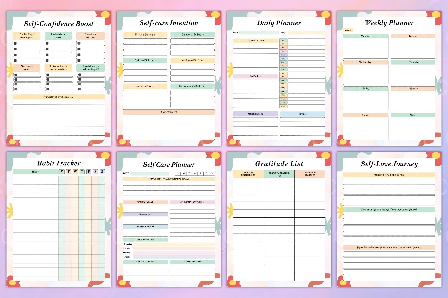 Self Care Planner: Enhance Your Wellbeing - CraftNest - Digital Crafting and Art