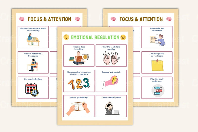 ADHD Coping Skills Cards for Effective Management - CraftNest - Digital Crafting and Art