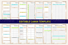 Yearly, Weekly & Monthly Planner 2024 - CraftNest - Digital Crafting and Art