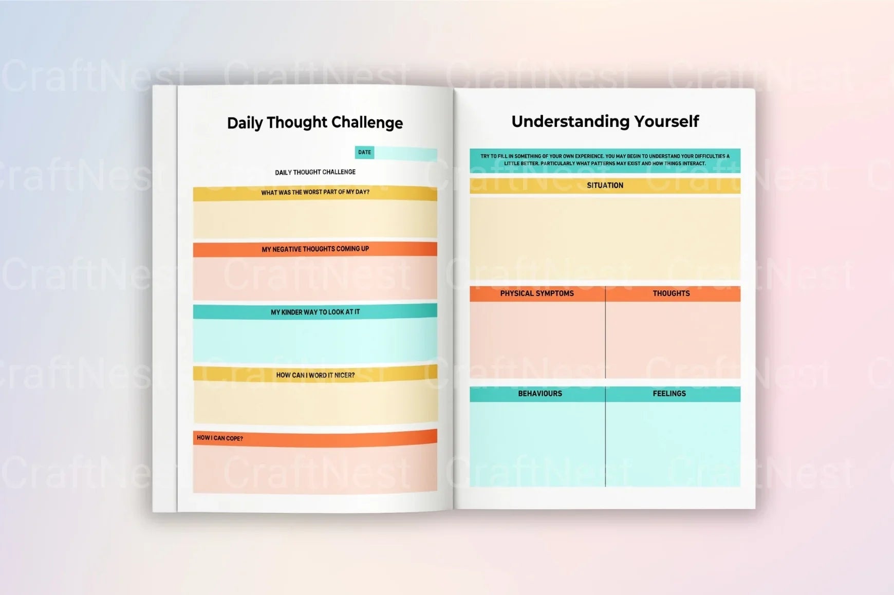 Mental Health Workbook for Personal Growth - CraftNest - Digital Crafting and Art