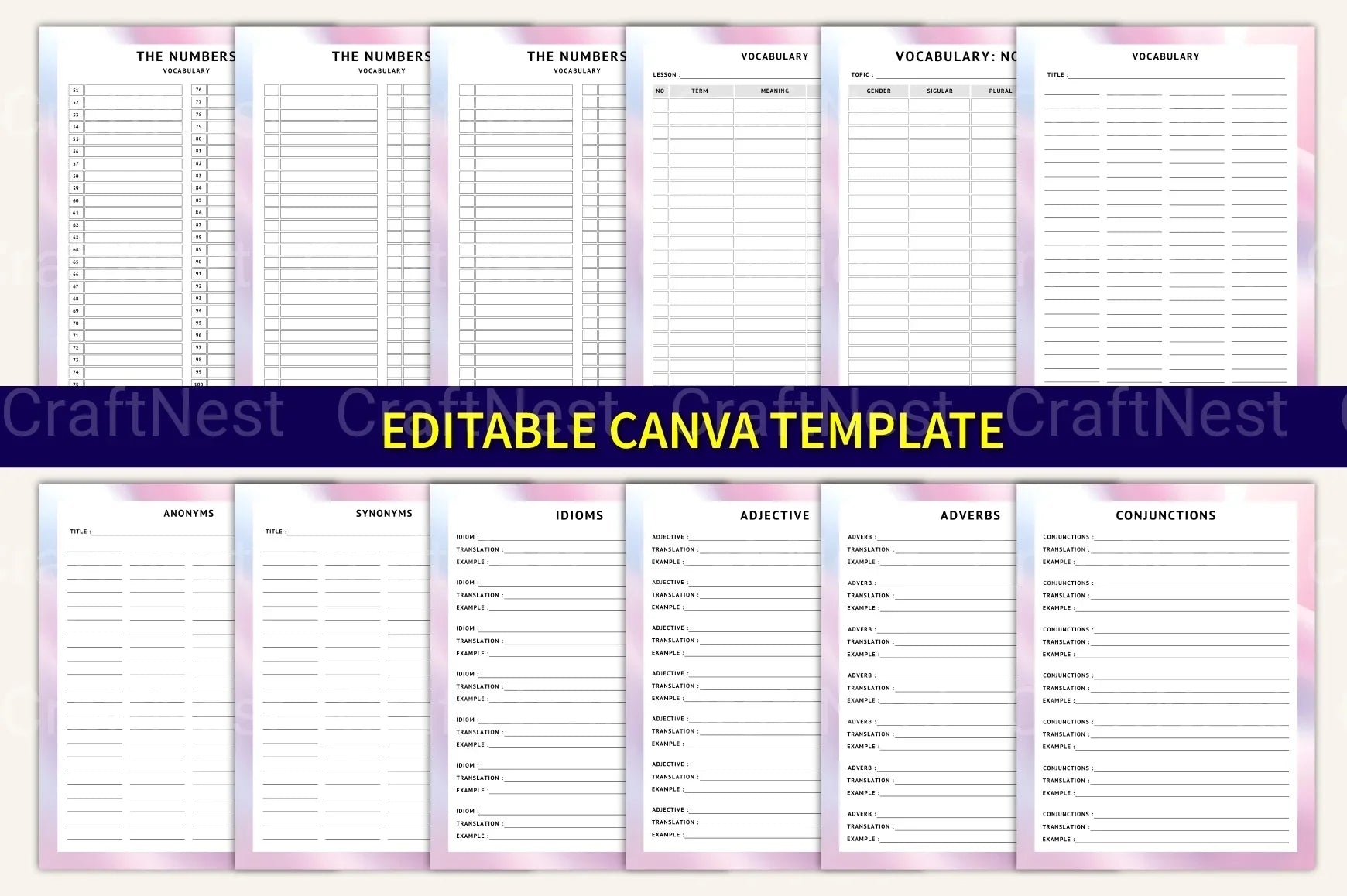Language Practice Progress Tracker - CraftNest - Digital Crafting and Art