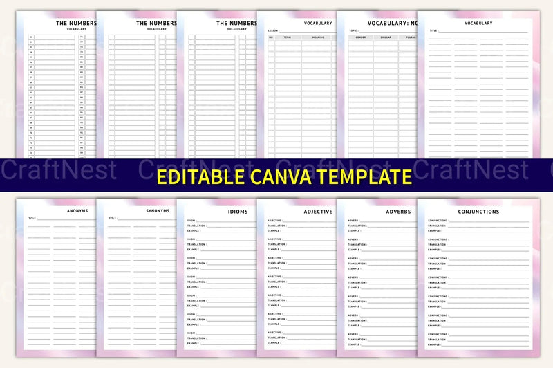 Language Practice Progress Tracker - CraftNest - Digital Crafting and Art