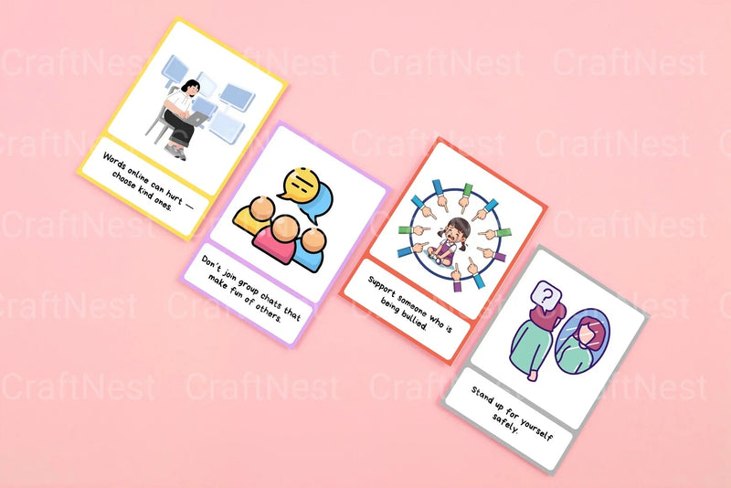 Online Security and Bullying Flash Cards - CraftNest - Digital Crafting and Art