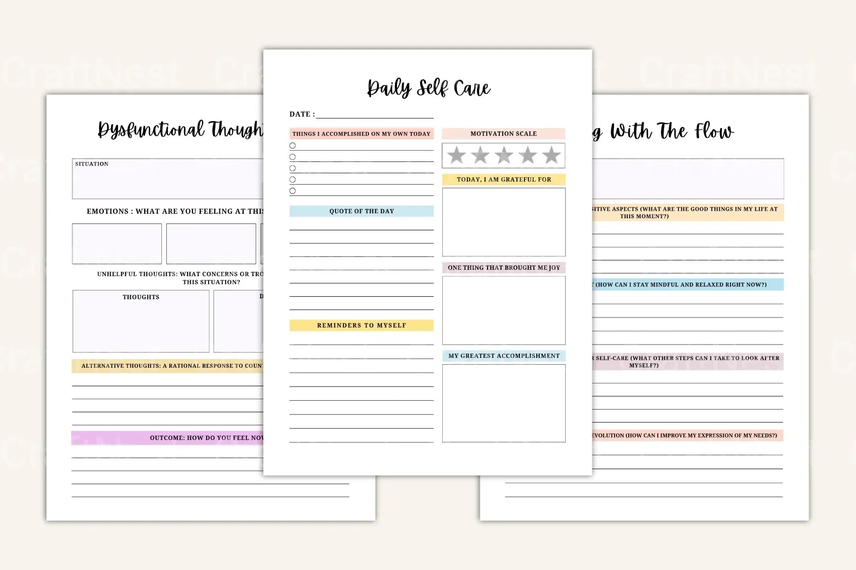 Mental Health Workbook for Personal Growth - CraftNest - Digital Crafting and Art