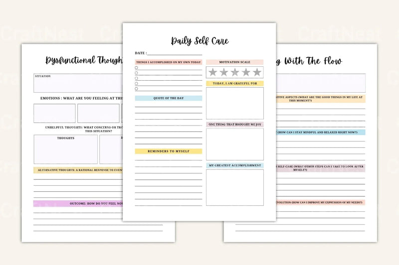 Mental Health Workbook for Personal Growth - CraftNest - Digital Crafting and Art