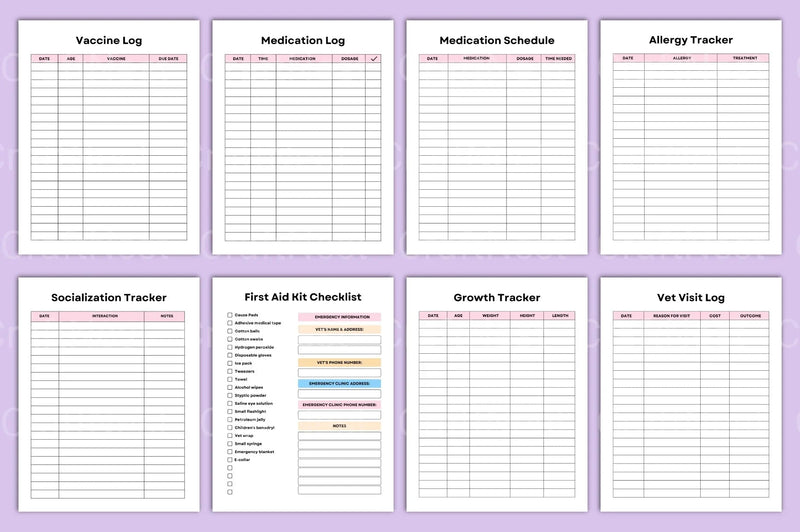 Pet Care Planner: Organize Your Pet's Health & Schedule - CraftNest - Digital Crafting and Art