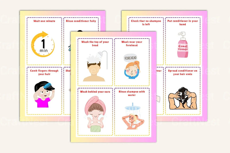 Shower Sequence Cards for Boys - CraftNest - Digital Crafting and Art
