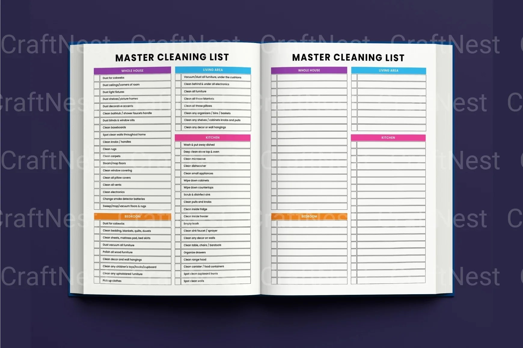 ADHD Cleaning Tracker: Stay Organized and Focused - CraftNest - Digital Crafting and Art