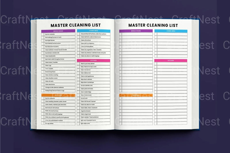 ADHD Cleaning Tracker: Stay Organized and Focused - CraftNest - Digital Crafting and Art