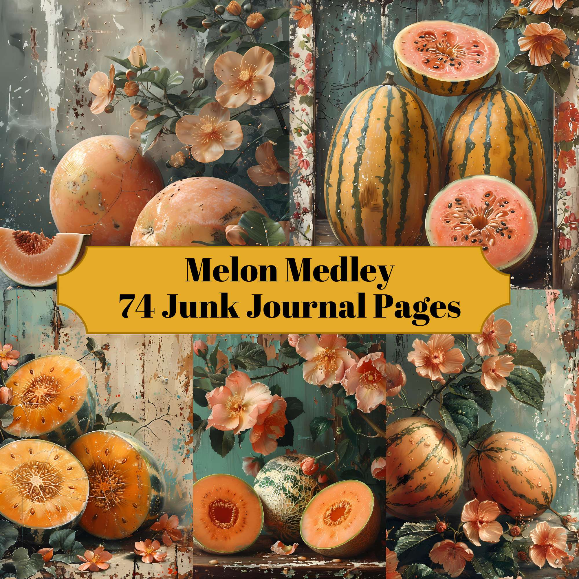 Melon Medley Junk Journal Pages