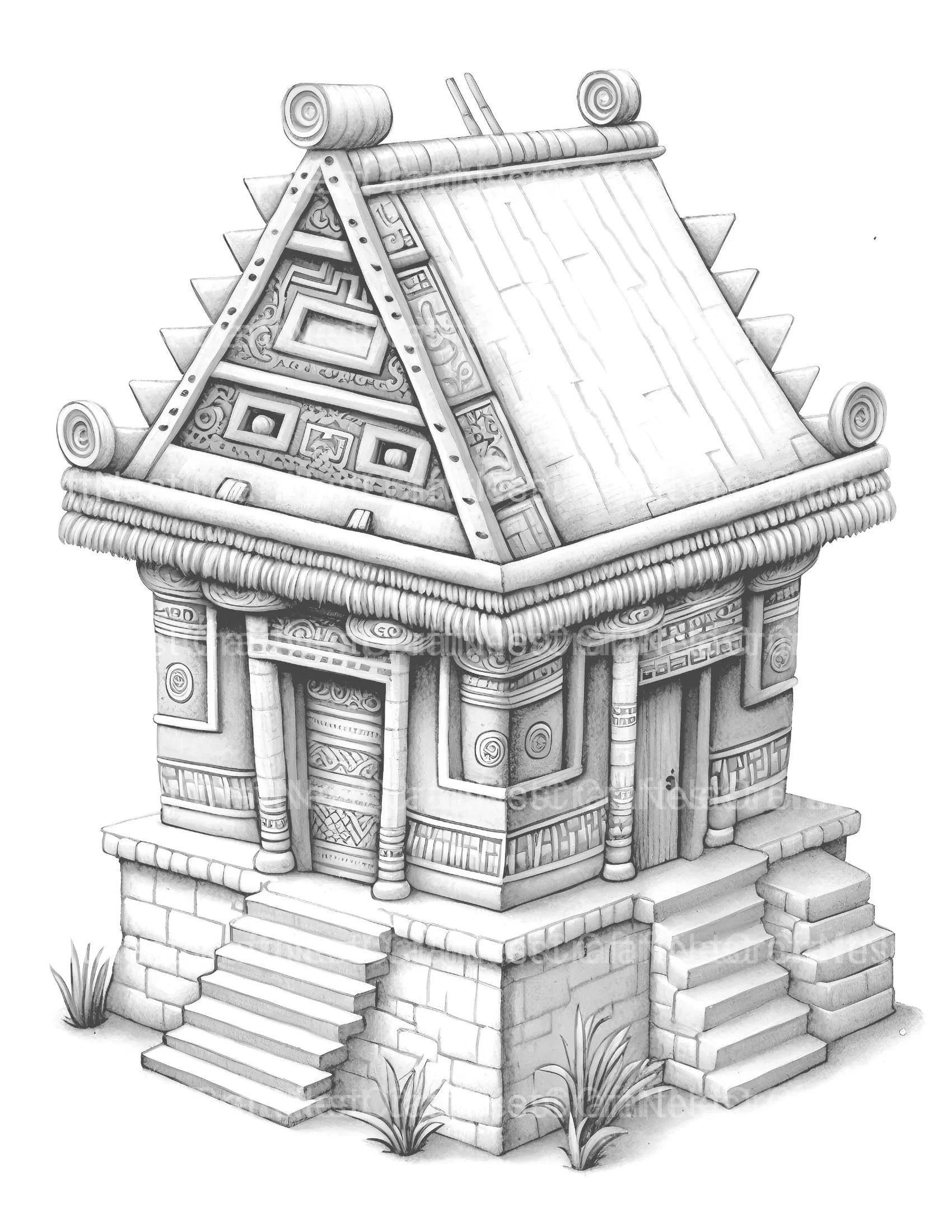Castle Tiny House Coloring Book - CraftNest - Digital Crafting and Art