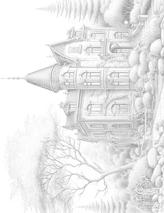 Luxury Villas Landscape Coloring Book - CraftNest - Digital Crafting and Art