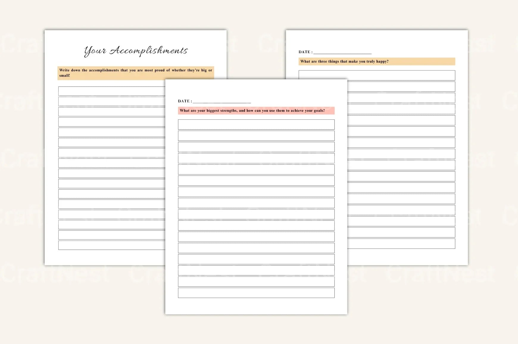 Reflective Self-Discovery Workbook - CraftNest - Digital Crafting and Art