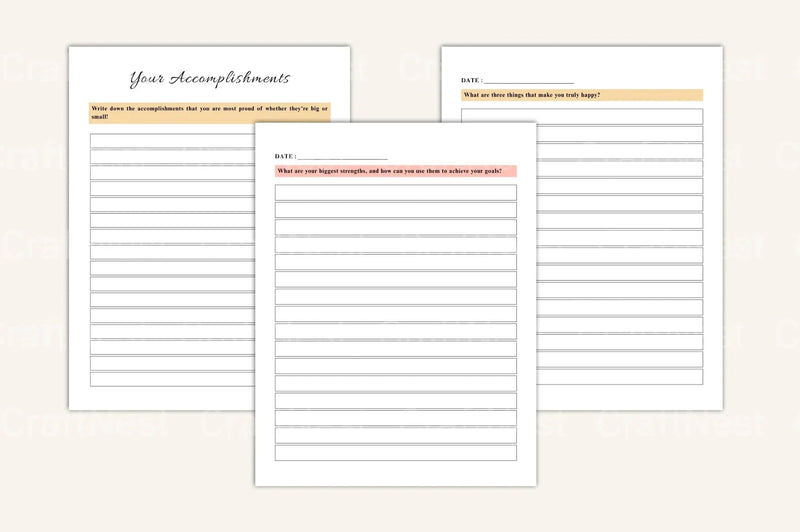 Reflective Self-Discovery Workbook - CraftNest - Digital Crafting and Art