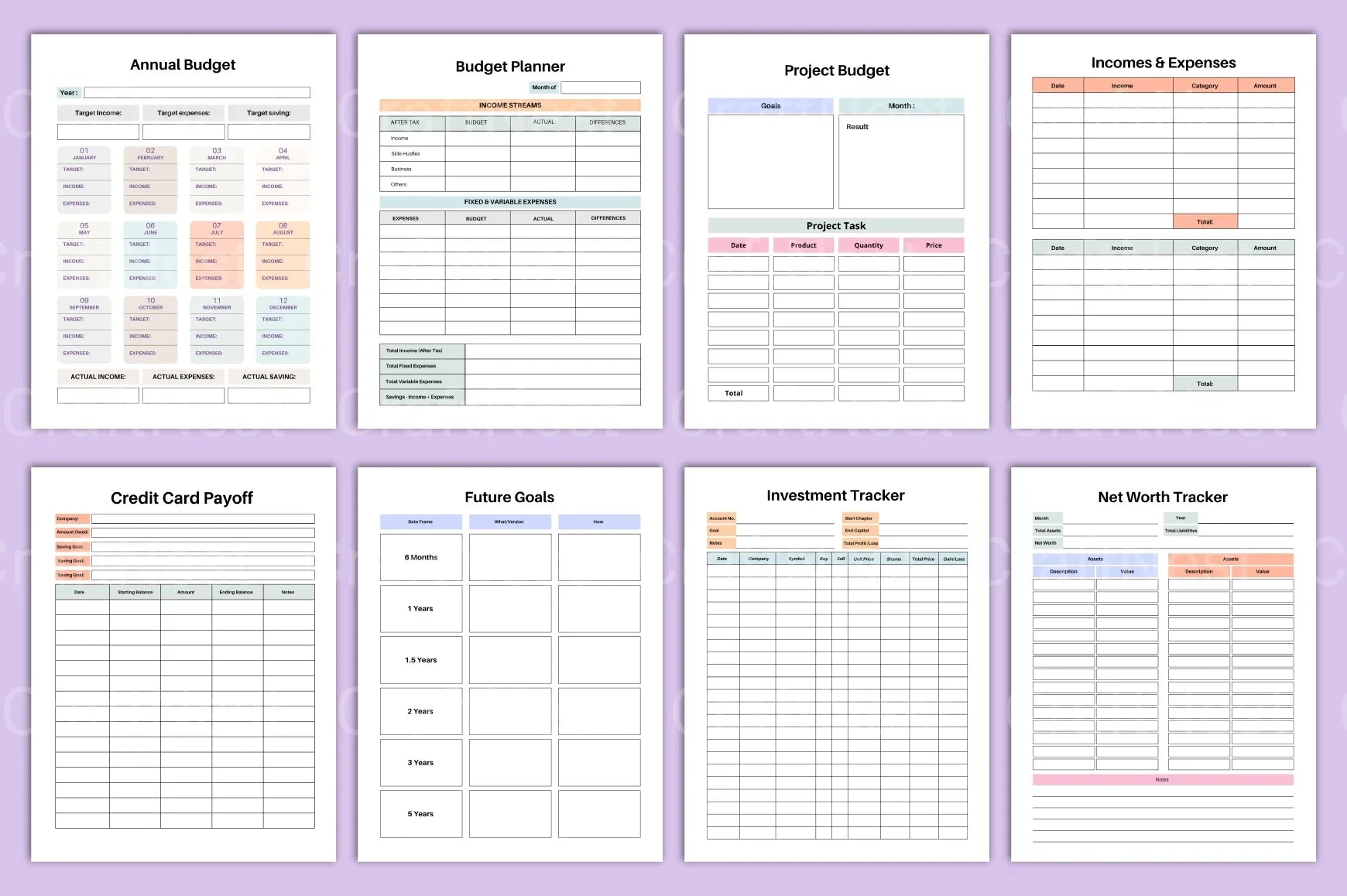Budget Planner Template - CraftNest - Digital Crafting and Art