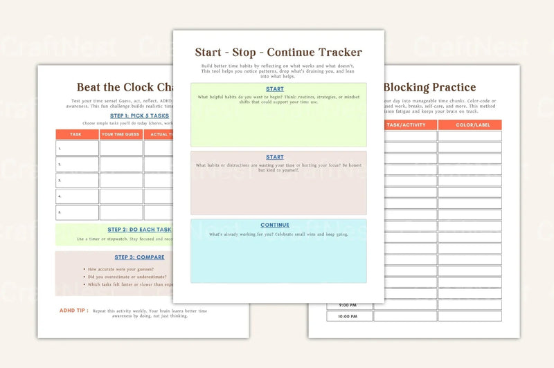ADHD Time Management Worksheets for Improved Focus - CraftNest - Digital Crafting and Art