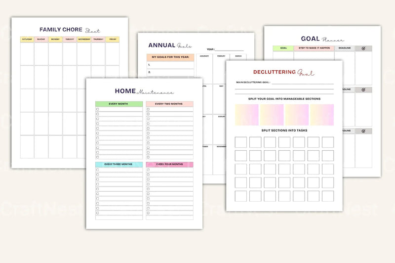 Decluttering Organizer Planner - CraftNest - Digital Crafting and Art