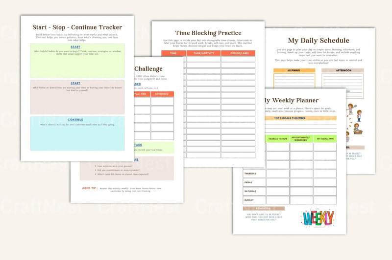 Effective ADHD Time Management Worksheets - CraftNest - Digital Crafting and Art