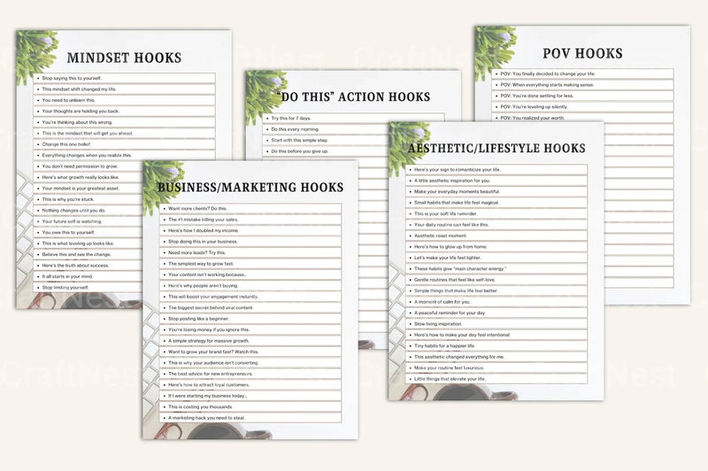 Done For You Instagram Reel Hooks - CraftNest - Digital Crafting and Art