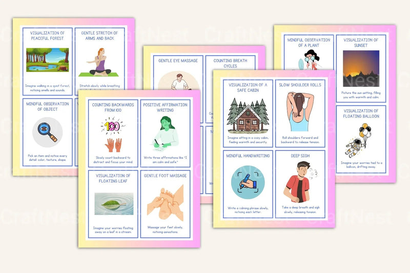 Calming Strategies Coping Skills Cards for Stress Relief - CraftNest - Digital Crafting and Art