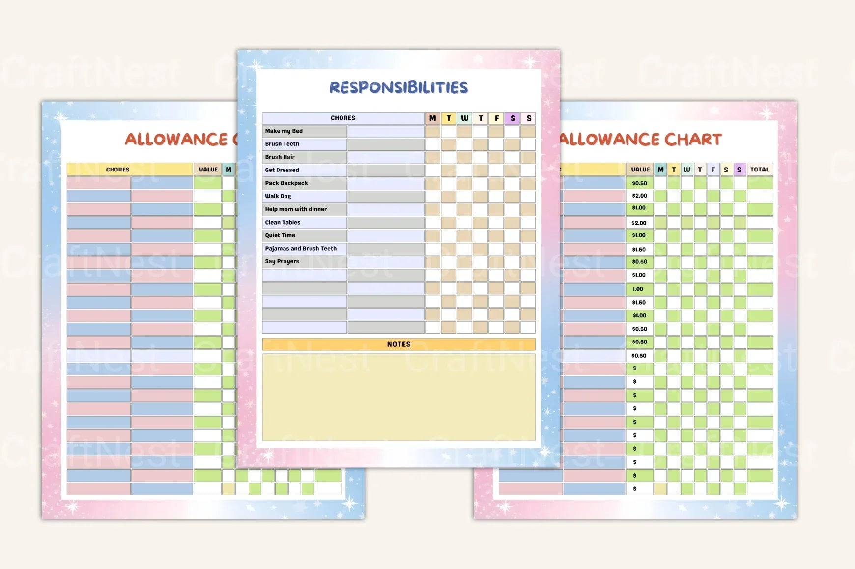 Kids Task Reward Charts for Motivation - CraftNest - Digital Crafting and Art