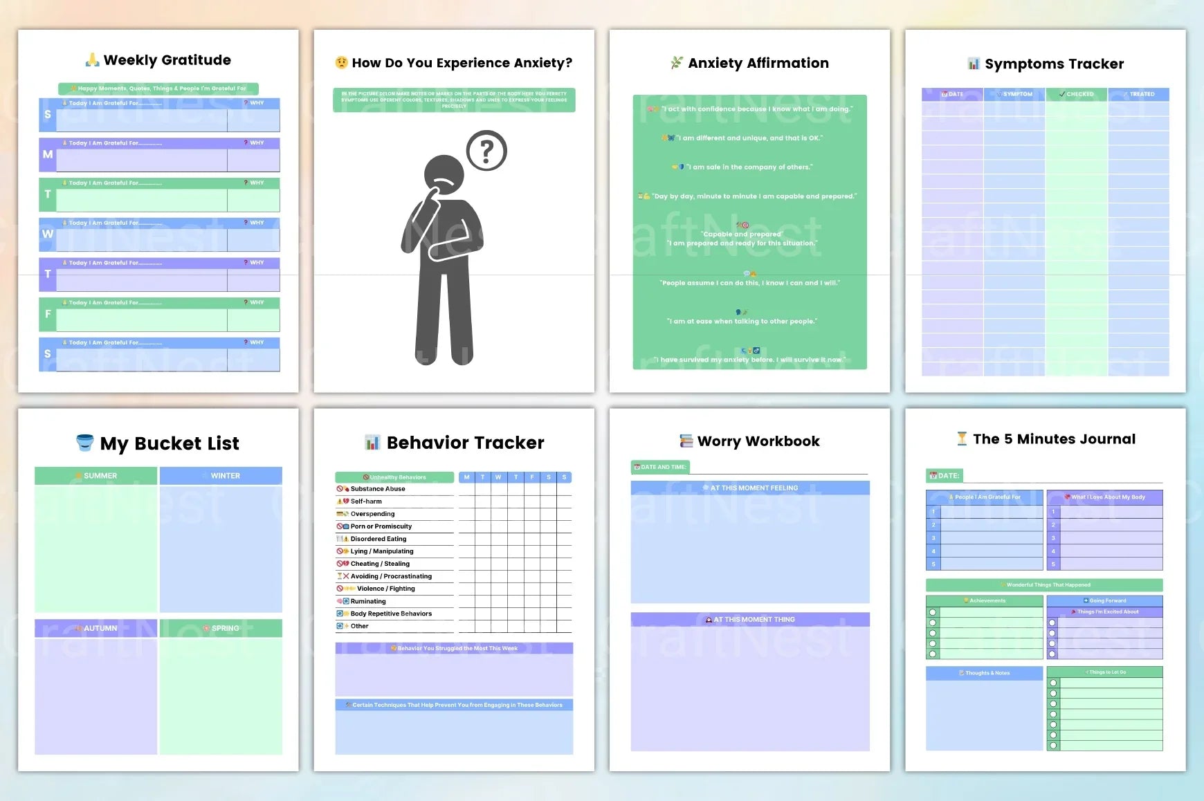 Mental Burnout Workbook for Stress Relief - CraftNest - Digital Crafting and Art
