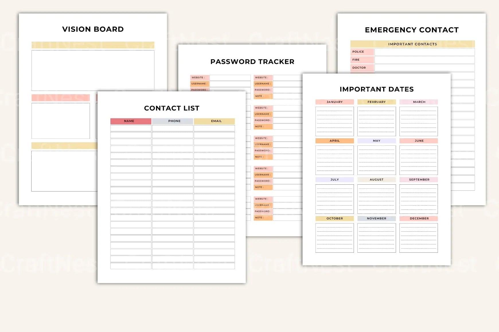 Efficient Daily Planner for Optimal Organization - CraftNest - Digital Crafting and Art