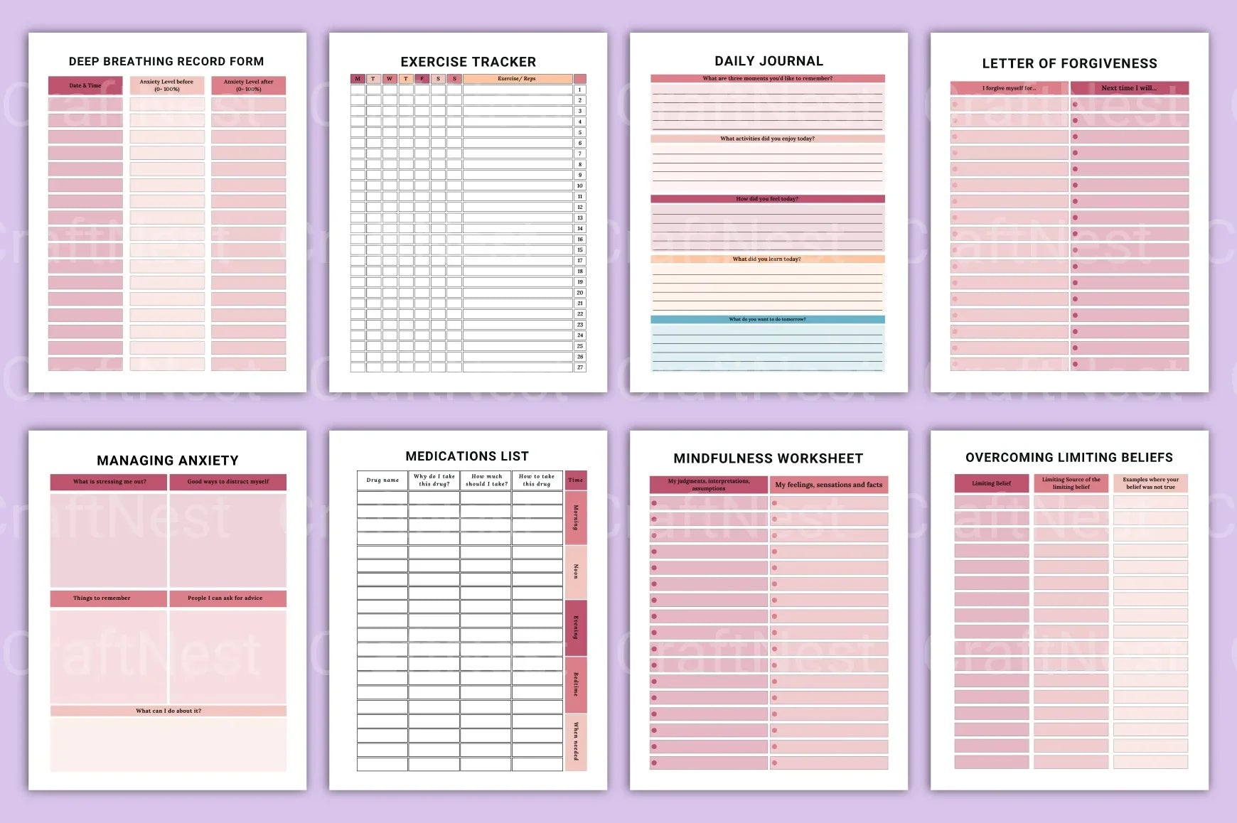 ADHD Brain Dump Planner for Enhanced Focus - CraftNest - Digital Crafting and Art