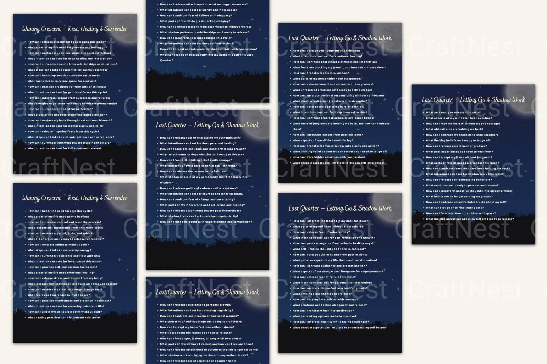 Moon Ritual Prompts Book - CraftNest - Digital Crafting and Art