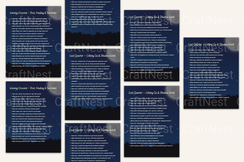 Moon Ritual Prompts Book - CraftNest - Digital Crafting and Art