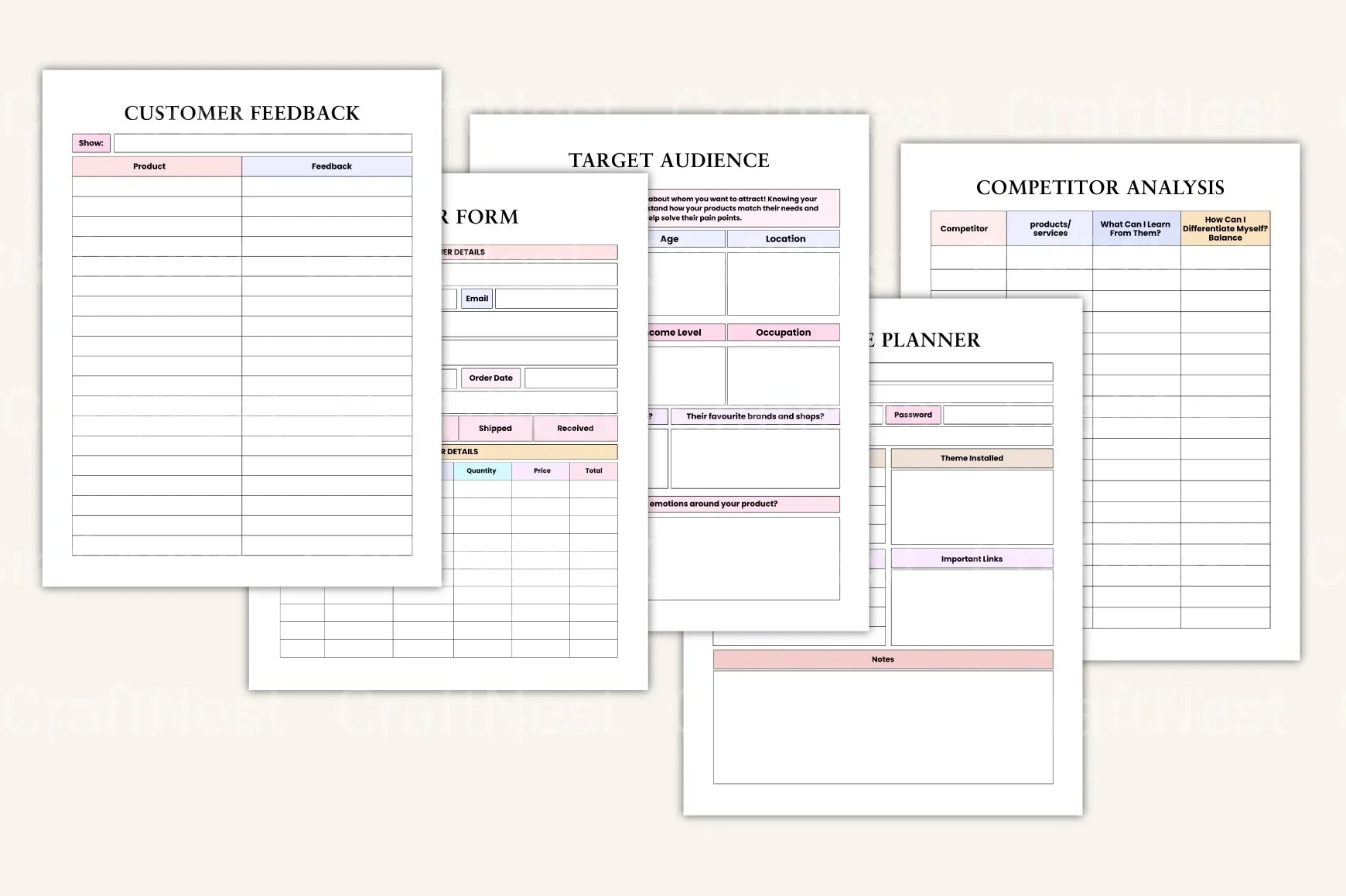 Craft Business Planner Guide - CraftNest - Digital Crafting and Art