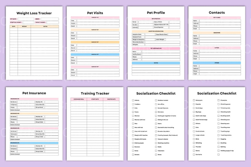 Pet Care Planner: Organize Your Pet's Health & Schedule - CraftNest - Digital Crafting and Art