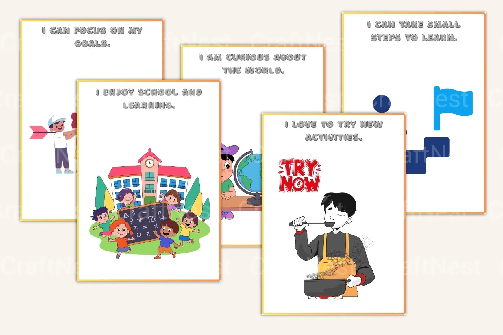 Affirmation Cards for Kids - CraftNest - Digital Crafting and Art