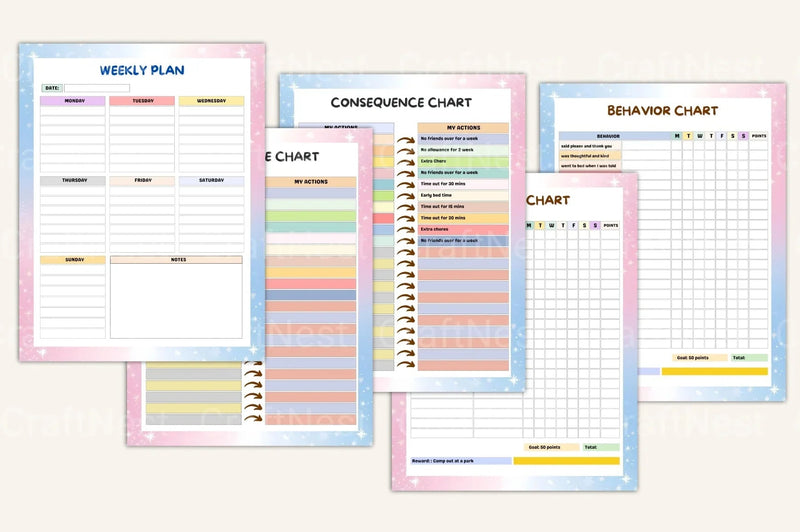 Kids Task Reward Charts for Motivation and Organization - CraftNest - Digital Crafting and Art