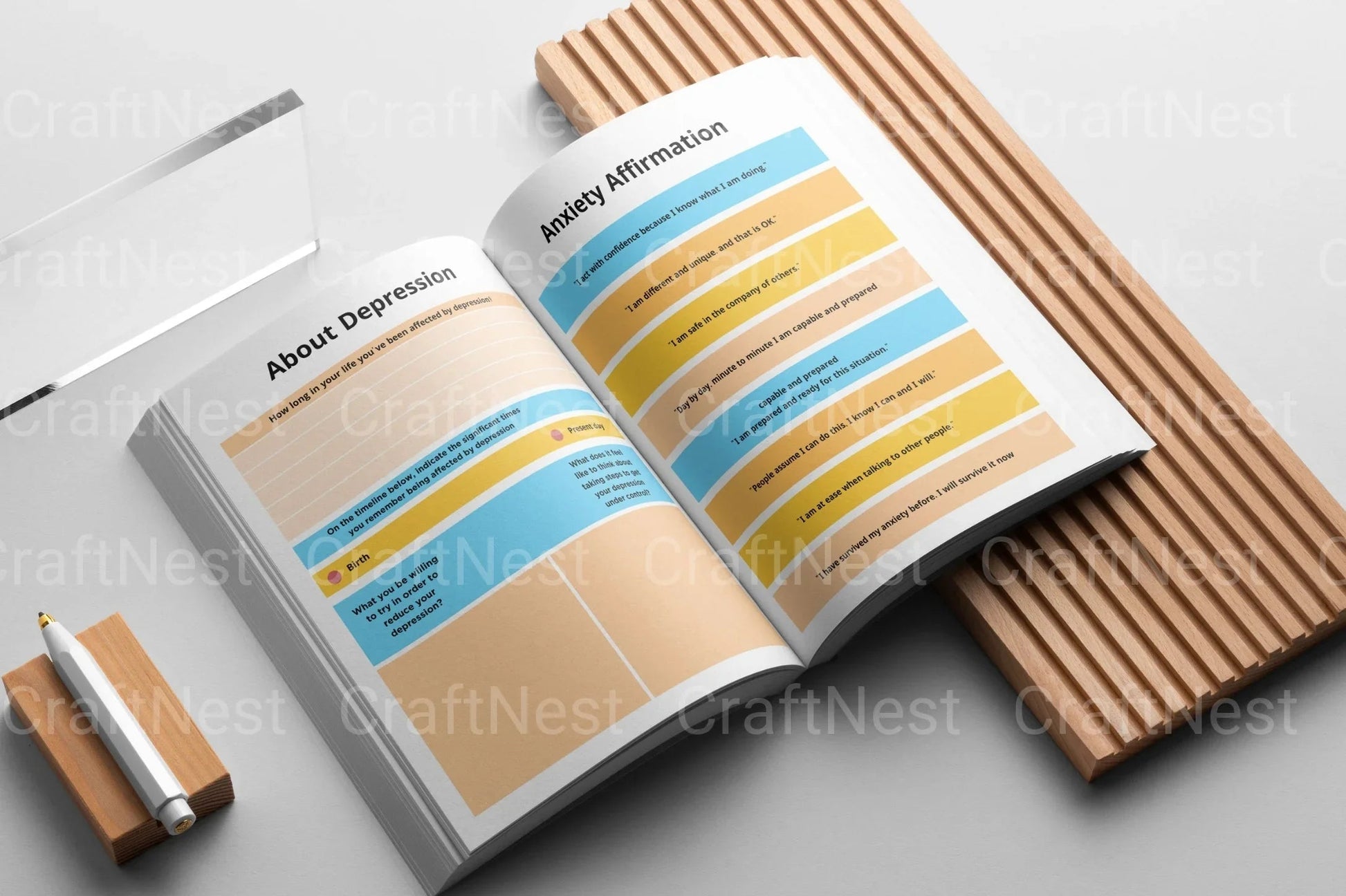 Anxiety & Depression Workbook for Personal Growth - CraftNest - Digital Crafting and Art