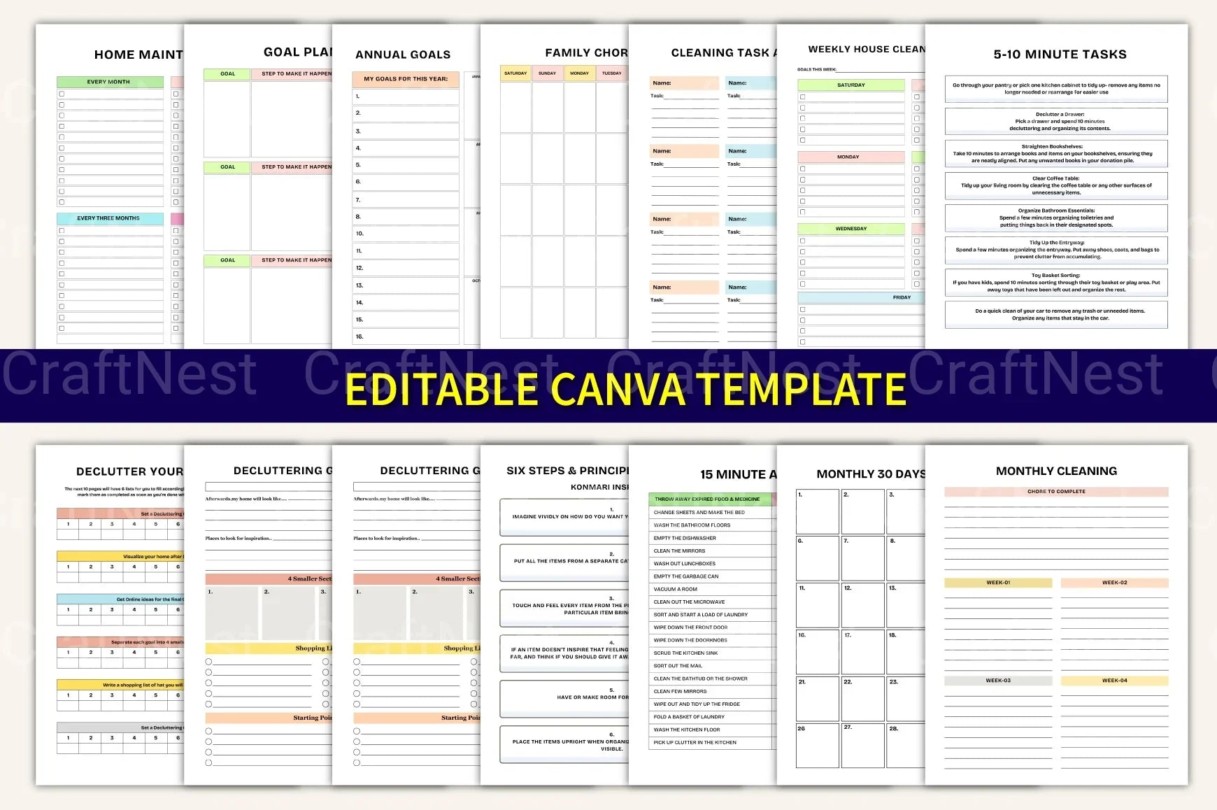 Decluttering Organizer Planner - CraftNest - Digital Crafting and Art