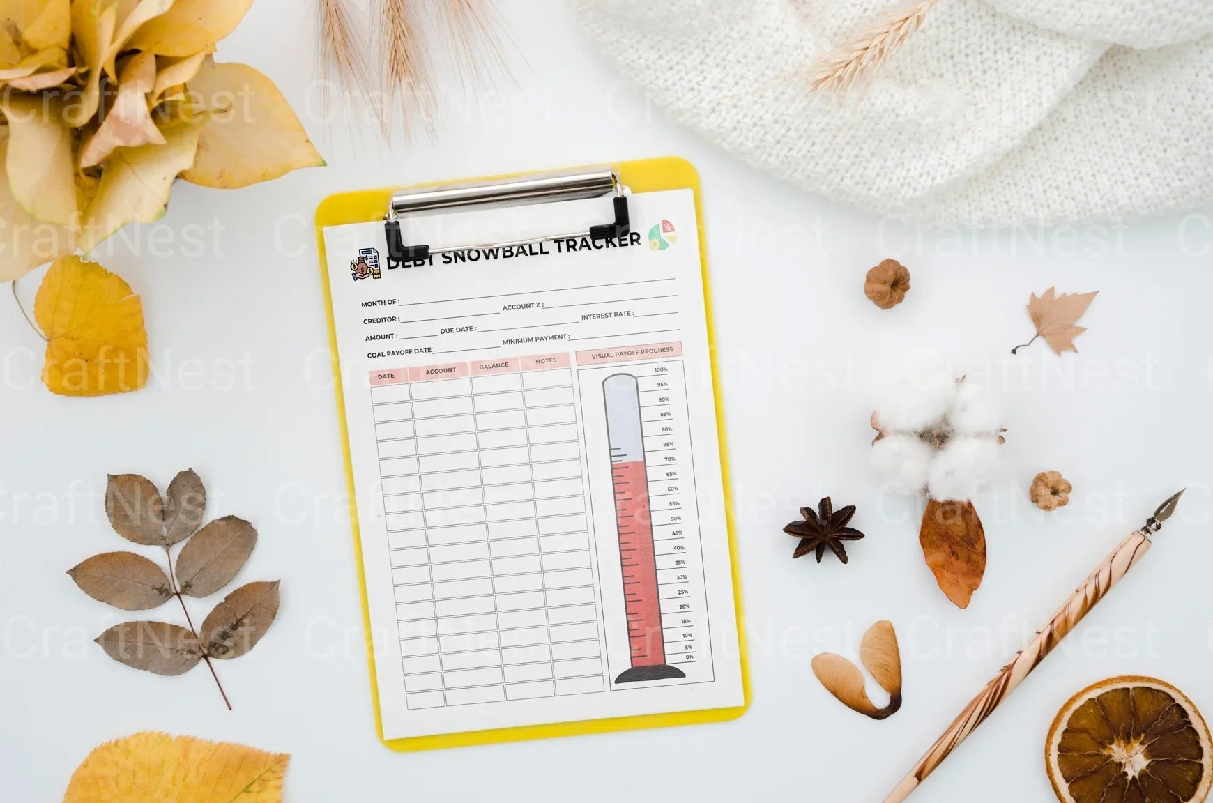 Financial Budget Planner Template - CraftNest - Digital Crafting and Art