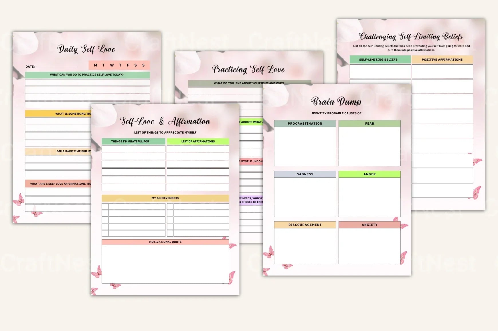 Self Love Workbook for Personal Growth - CraftNest - Digital Crafting and Art