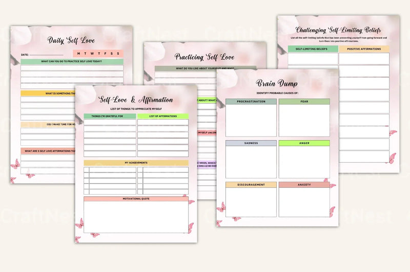 Self Love Workbook for Personal Growth - CraftNest - Digital Crafting and Art