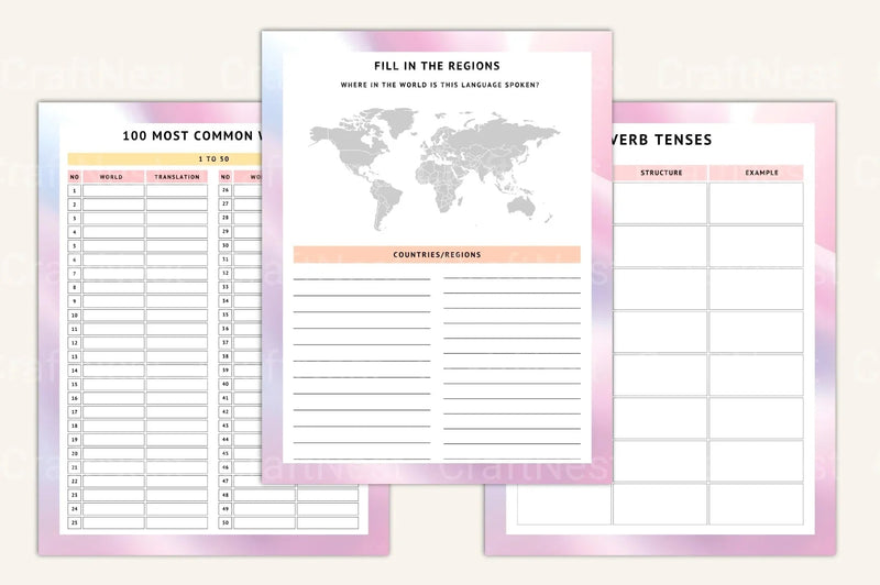 Language Practice Progress Tracker - CraftNest - Digital Crafting and Art